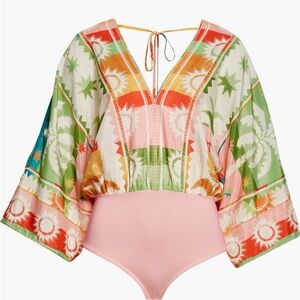 Farm Rio Rainbow Sunset Bodysuit, M